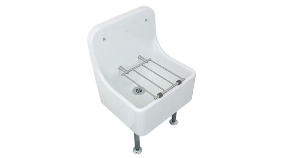 Sola High-back Cleaner Sink with Grating Sola High-back Cleaner Sink with Grating