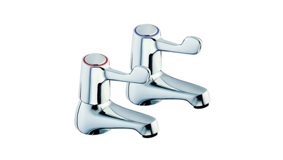 Sola deck mounted lever tap pair Sola deck mounted lever tap pair