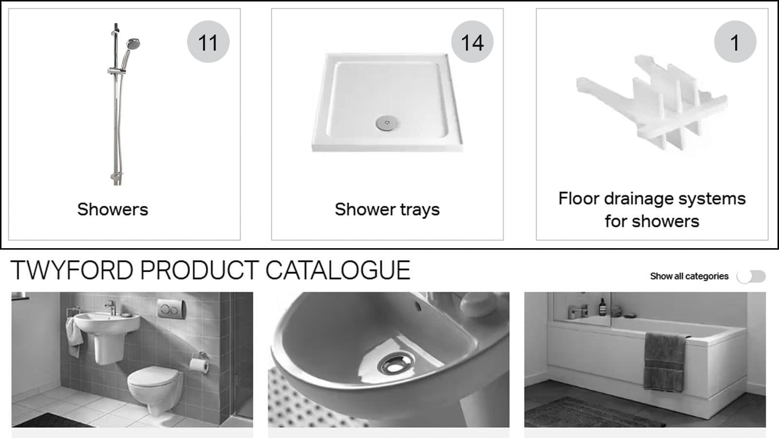 Showering options Showering options